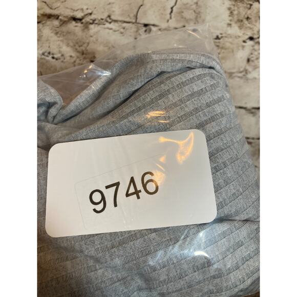 Marla Wynne Top Womens Medium Light Gray Ribbed Long Sleeve Capsule Minimalist - Picture 10 of 13